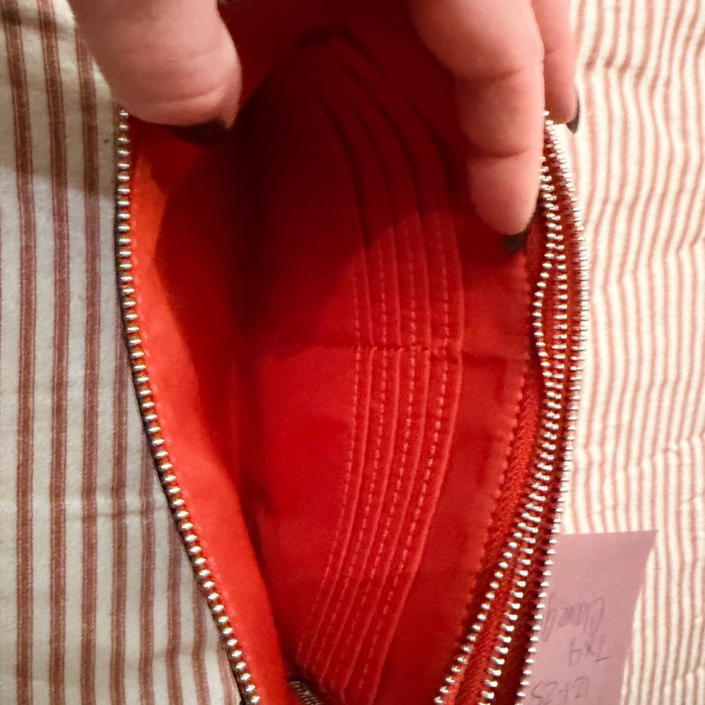 Coach Red and Brown Zip Wristlet - Picture 2 of 6